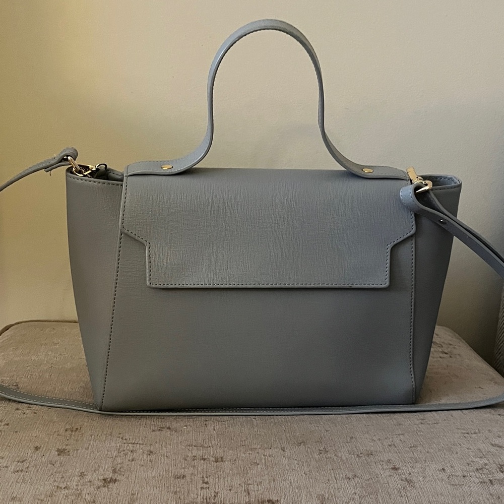 Aurora London Top-Handle Crossbody Handbag, Genuine Saffiano Leather.